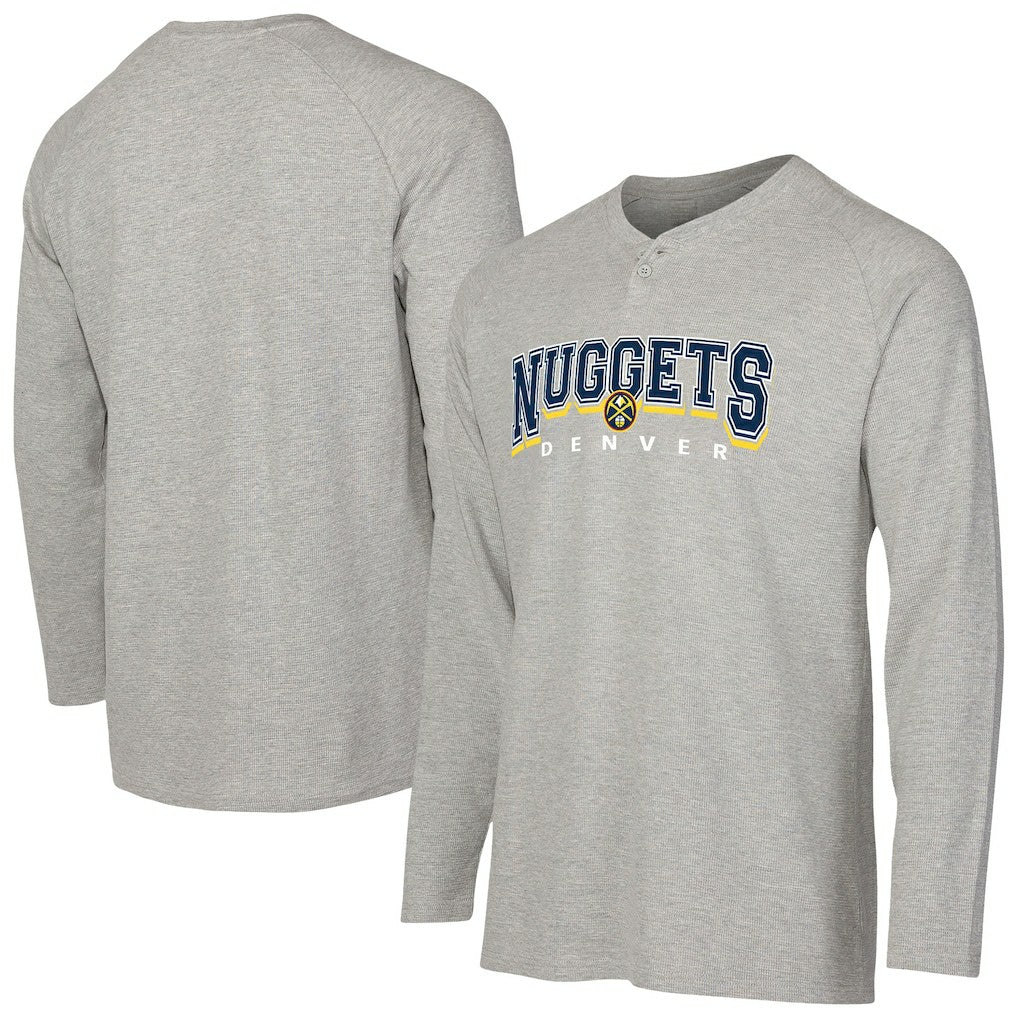 Gray Denver Nuggets Concepts Sport Hawthorn Thermal Knit Long Sleeve Henley T-Shirt sale | NBA