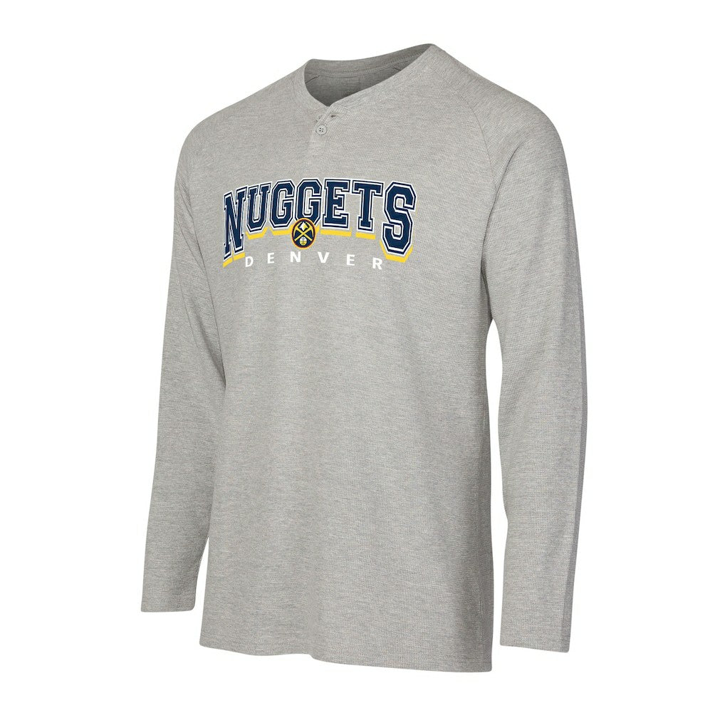 Gray Denver Nuggets Concepts Sport Hawthorn Thermal Knit Long Sleeve Henley T-Shirt sale | NBA