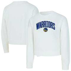 White Golden State Warriors Concepts Sport Women's Laney Chenille Cropped Long Sleeve T-Shirt sale | NBA