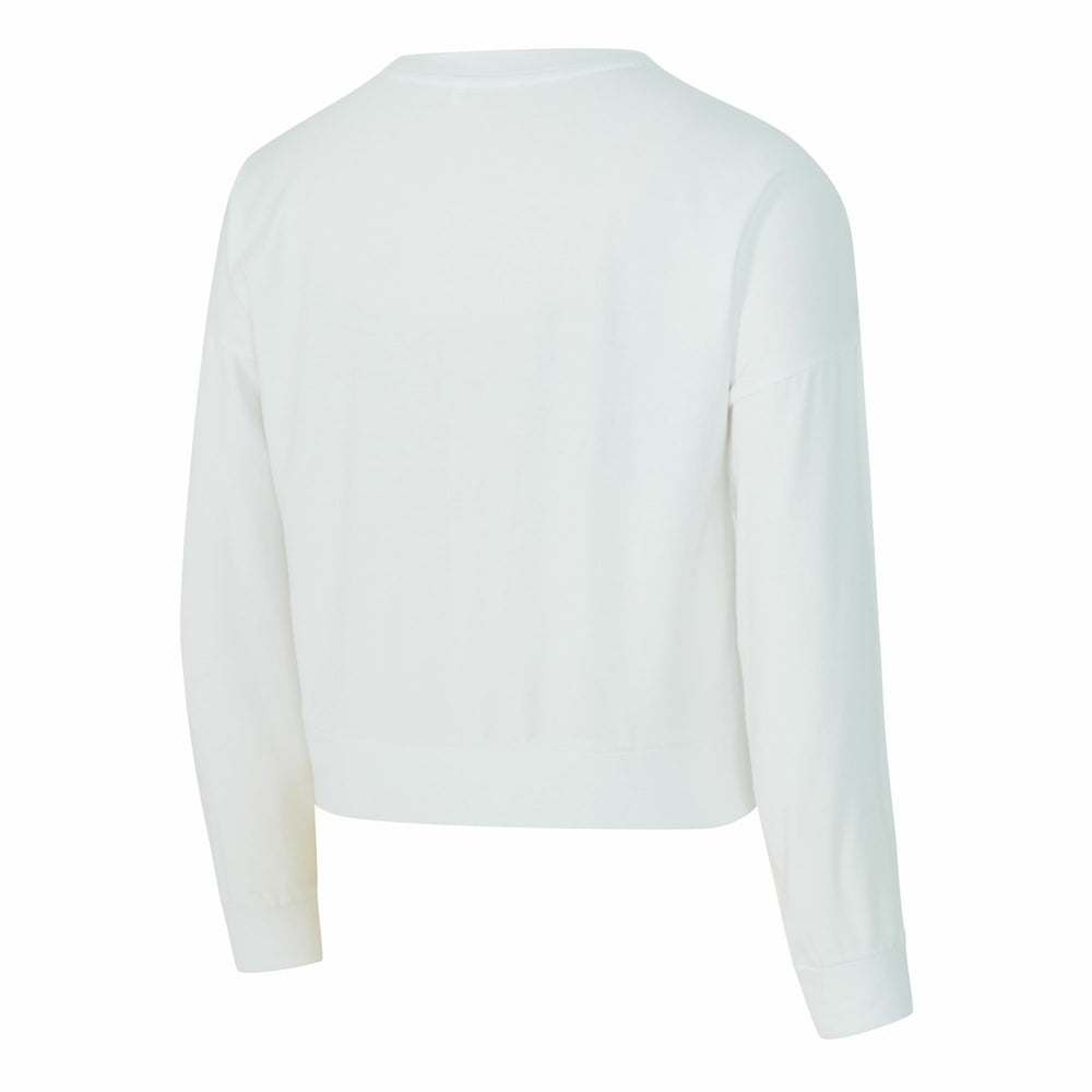 White Los Angeles Lakers Concepts Sport Women's Laney Chenille Cropped Long Sleeve T-Shirt | NBA