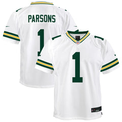 Green Bay Packers Micah Parsons  Youth White Game Jersey | NFL Sale