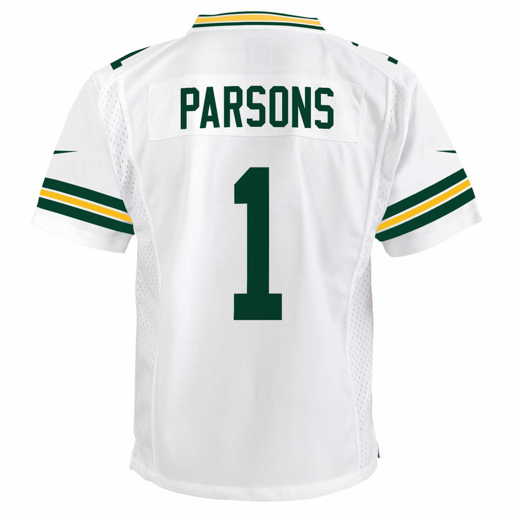 Green Bay Packers Micah Parsons  Youth White Game Jersey | NFL Sale