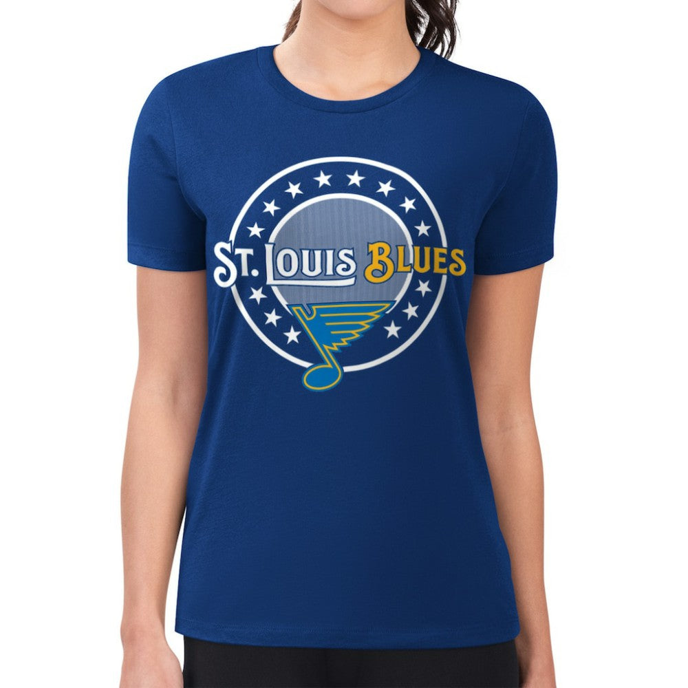St. Louis Blues G-III 4Her by Carl Banks Women's Super-Slim Lightweight Pinstripe Circle Graphic T-Shirt -  NHL T-shirts