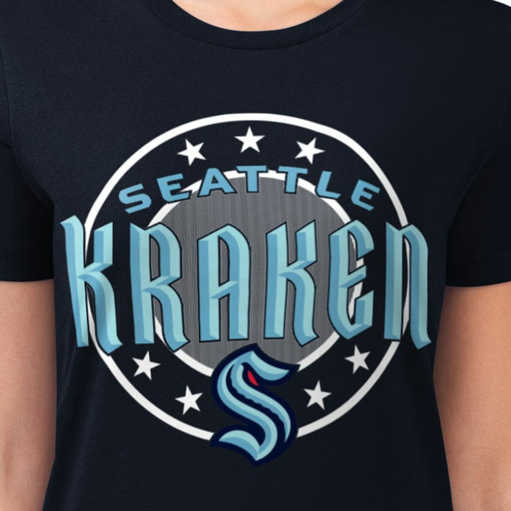 Seattle Kraken G-III 4Her by Carl Banks Women's Super-Slim Lightweight Pinstripe Circle Graphic T-Shirt -  NHL T-shirts
