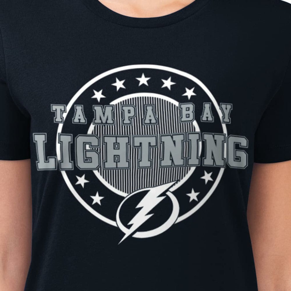 Tampa Bay Lightning G-III 4Her by Carl Banks Women's Super-Slim Lightweight Pinstripe Circle Graphic T-Shirt -  NHL T-shirts