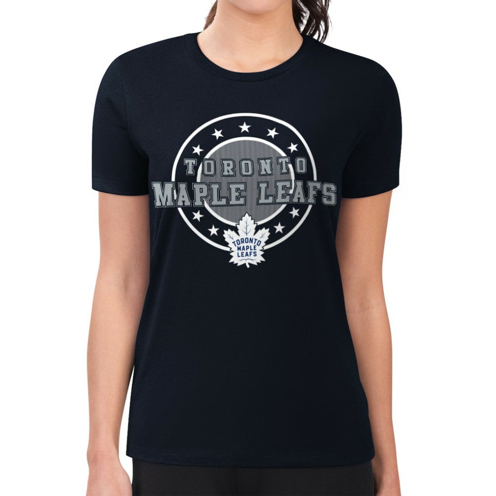 Toronto Maple Leafs G-III 4Her by Carl Banks Women's Super-Slim Lightweight Pinstripe Circle Graphic T-Shirt -  NHL T-shirts