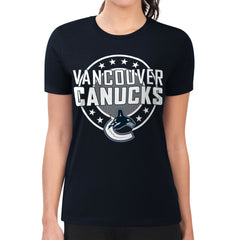 Vancouver Canucks G-III 4Her by Carl Banks Women's Super-Slim Lightweight Pinstripe Circle Graphic T-Shirt -  NHL T-shirts