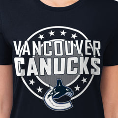 Vancouver Canucks G-III 4Her by Carl Banks Women's Super-Slim Lightweight Pinstripe Circle Graphic T-Shirt -  NHL T-shirts