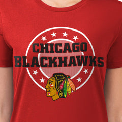 Chicago Blackhawks G-III 4Her by Carl Banks Women's Super-Slim Lightweight Pinstripe Circle Graphic T-Shirt -  NHL T-shirts