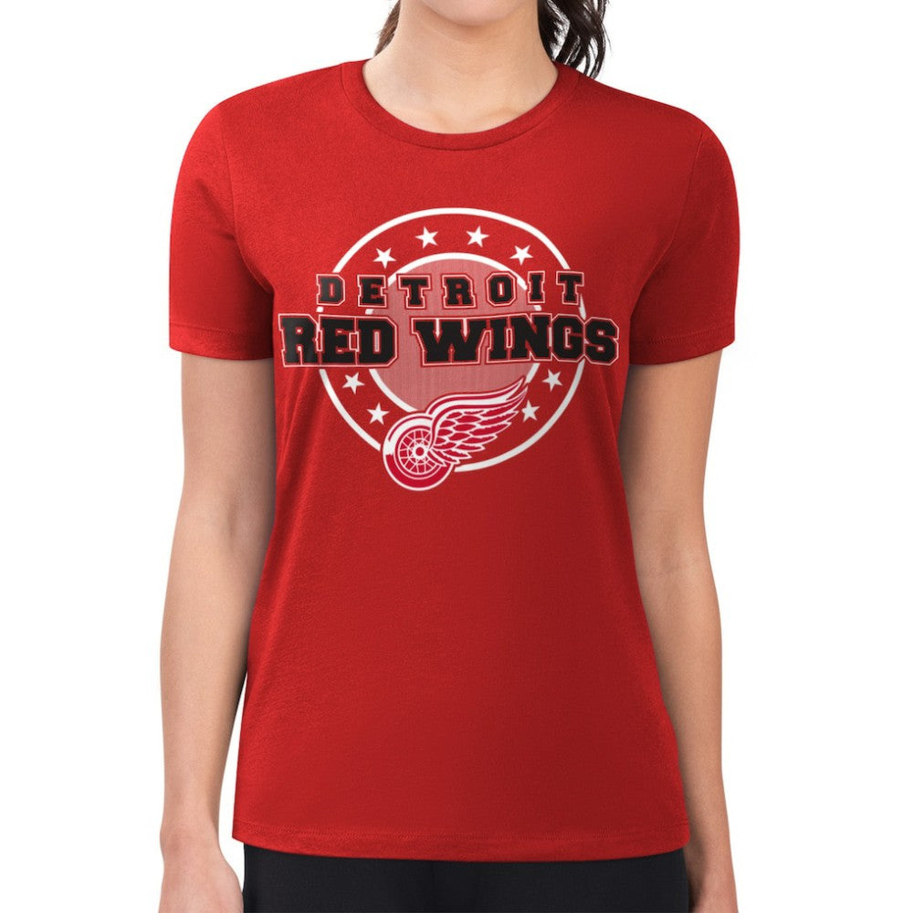 Detroit Red Wings G-III 4Her by Carl Banks Women's Super-Slim Lightweight Pinstripe Circle Graphic T-Shirt -  NHL T-shirts