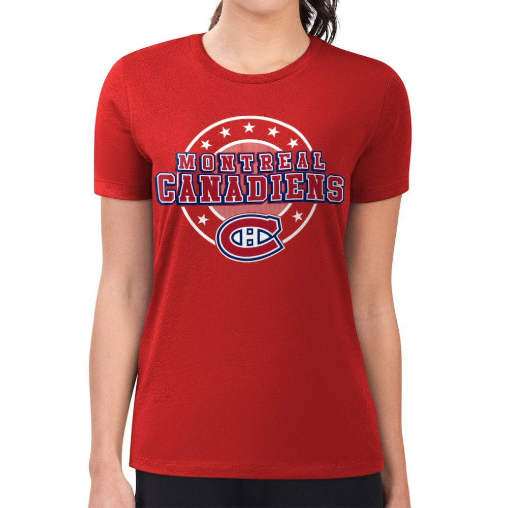 Montreal Canadiens G-III 4Her by Carl Banks Women's Super-Slim Lightweight Pinstripe Circle Graphic T-Shirt -  NHL T-shirts