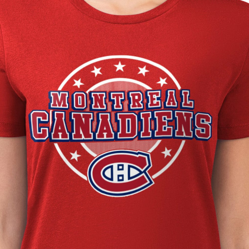 Montreal Canadiens G-III 4Her by Carl Banks Women's Super-Slim Lightweight Pinstripe Circle Graphic T-Shirt -  NHL T-shirts