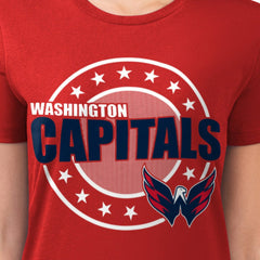 Washington Capitals G-III 4Her by Carl Banks Women's Super-Slim Lightweight Pinstripe Circle Graphic T-Shirt -  NHL T-shirts