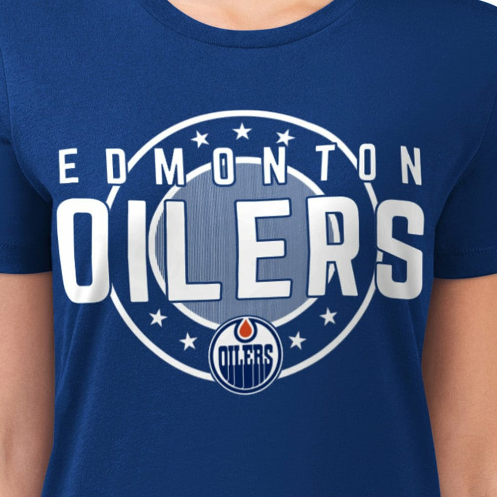 Edmonton Oilers G-III 4Her by Carl Banks Women's Super-Slim Lightweight Pinstripe Circle Graphic T-Shirt -  NHL T-shirts