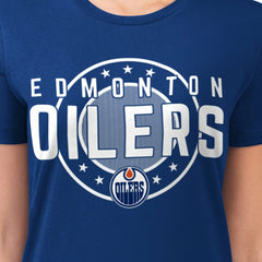 Edmonton Oilers G-III 4Her by Carl Banks Women's Super-Slim Lightweight Pinstripe Circle Graphic T-Shirt -  NHL T-shirts