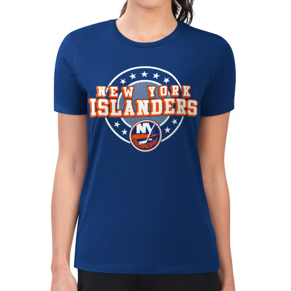 New York Islanders G-III 4Her by Carl Banks Women's Super-Slim Lightweight Pinstripe Circle Graphic T-Shirt -  NHL T-shirts