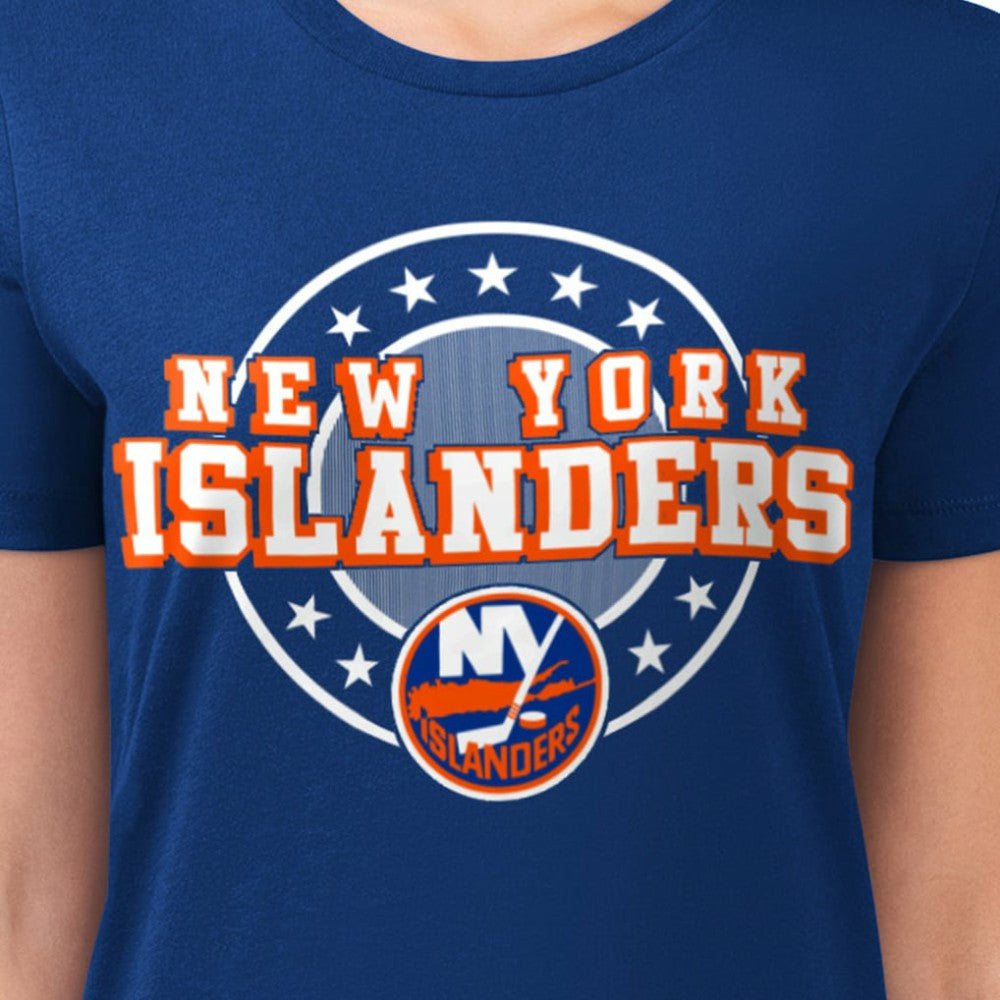 New York Islanders G-III 4Her by Carl Banks Women's Super-Slim Lightweight Pinstripe Circle Graphic T-Shirt -  NHL T-shirts