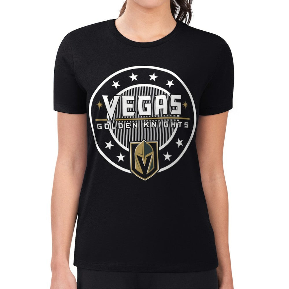 Vegas Golden Knights G-III 4Her by Carl Banks Women's Super-Slim Lightweight Pinstripe Circle Graphic T-Shirt -  NHL T-shirts