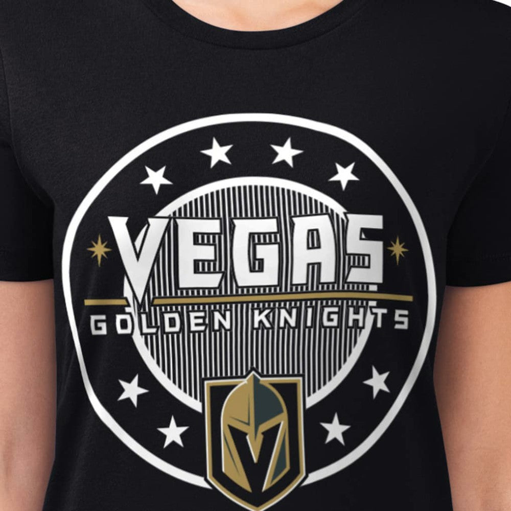 Vegas Golden Knights G-III 4Her by Carl Banks Women's Super-Slim Lightweight Pinstripe Circle Graphic T-Shirt -  NHL T-shirts