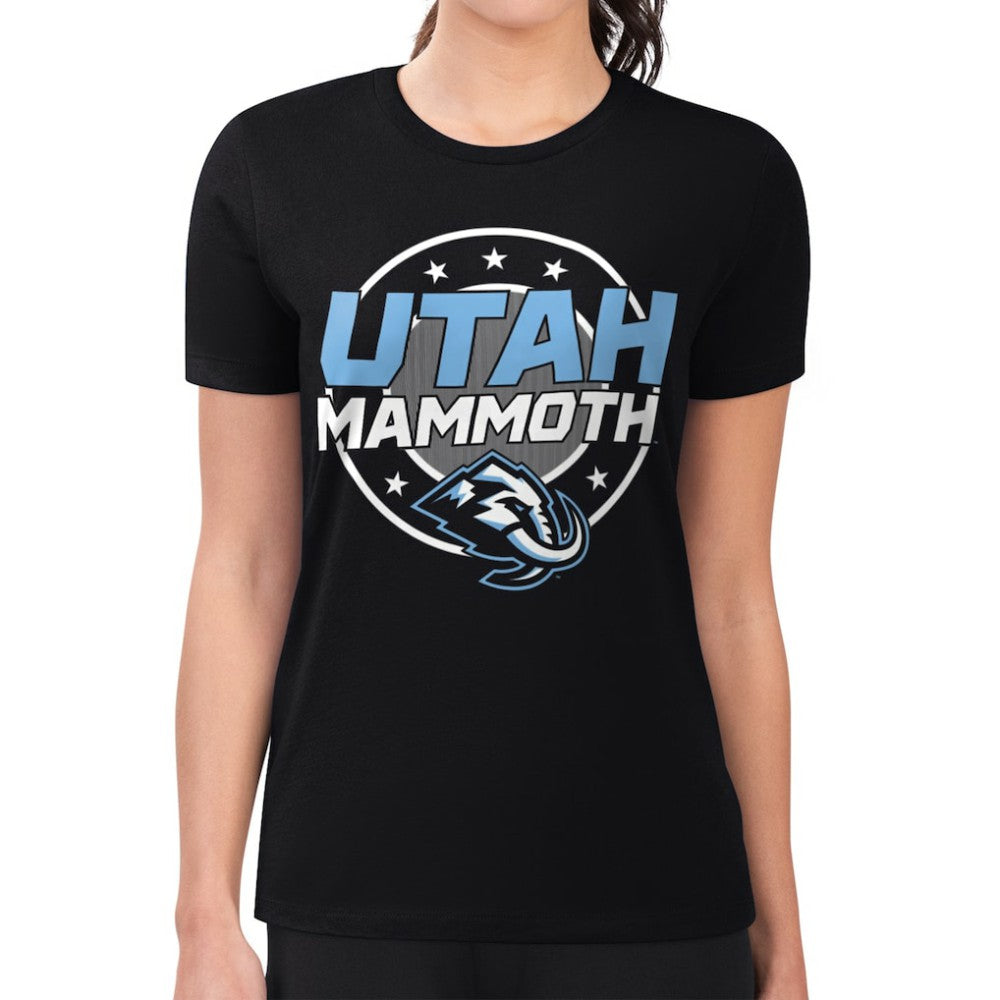 Utah Mammoth G-III 4Her by Carl Banks Women's Super-Slim Lightweight Pinstripe Circle Graphic T-Shirt -  NHL T-shirts