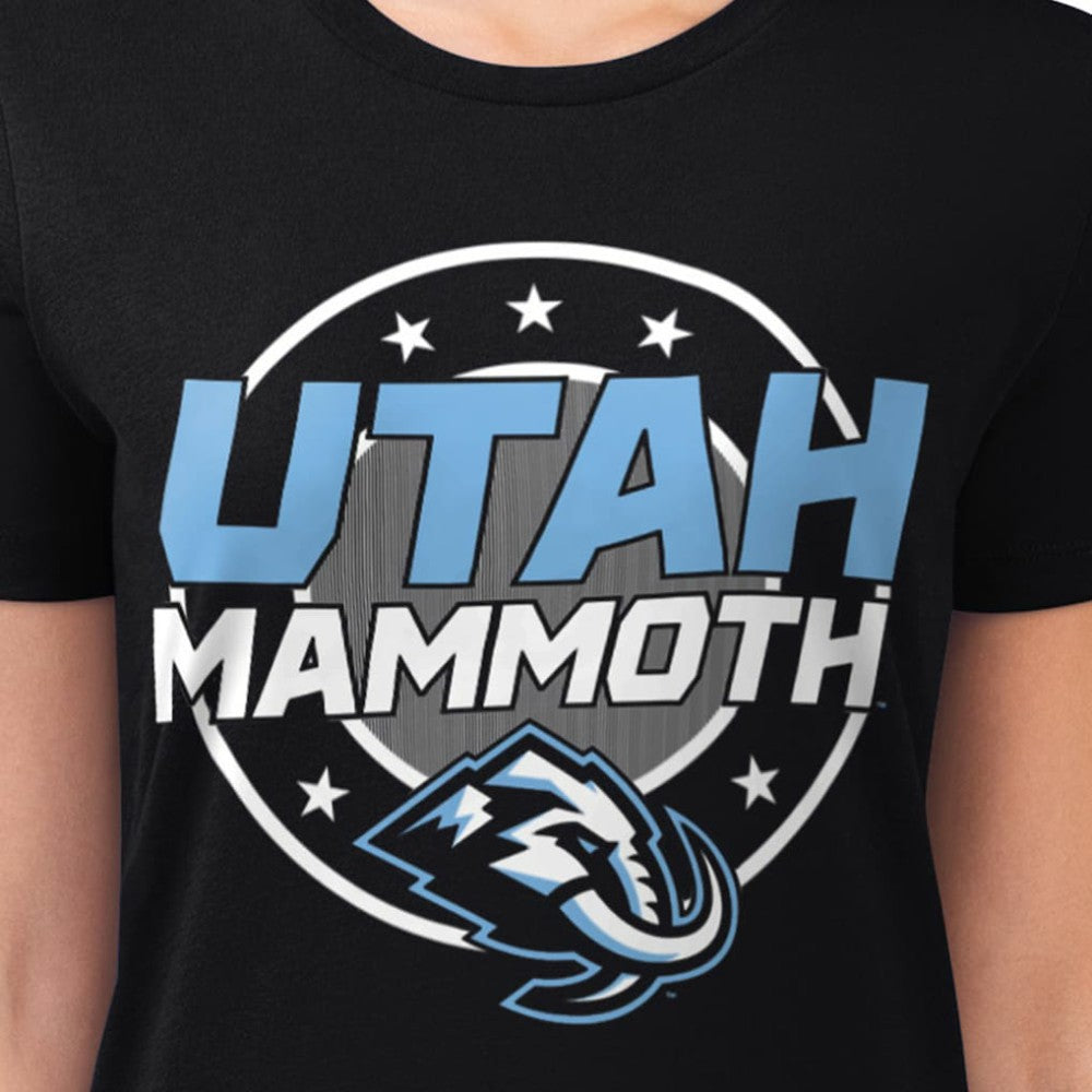 Utah Mammoth G-III 4Her by Carl Banks Women's Super-Slim Lightweight Pinstripe Circle Graphic T-Shirt -  NHL T-shirts