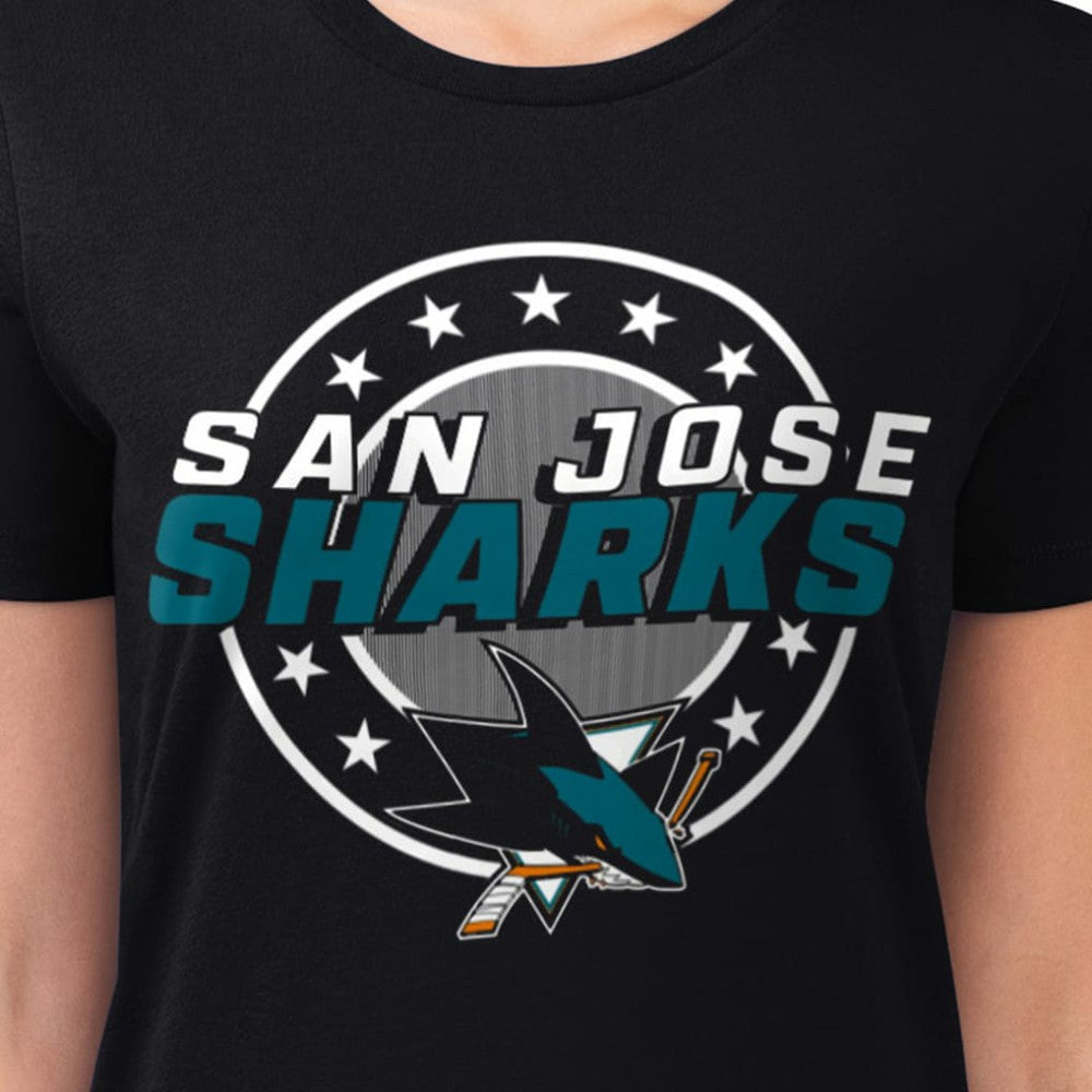 San Jose Sharks G-III 4Her by Carl Banks Women's Super-Slim Lightweight Pinstripe Circle Graphic T-Shirt -  NHL T-shirts
