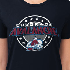 Colorado Avalanche G-III 4Her by Carl Banks Women's Super-Slim Lightweight Pinstripe Circle Graphic T-Shirt -  NHL T-shirts