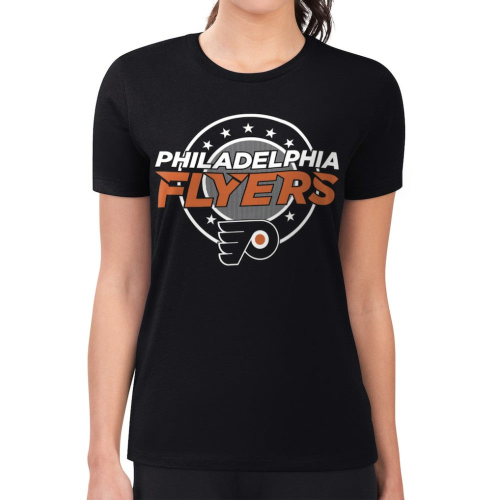 Philadelphia Flyers G-III 4Her by Carl Banks Women's Super-Slim Lightweight Pinstripe Circle Graphic T-Shirt -  NHL T-shirts