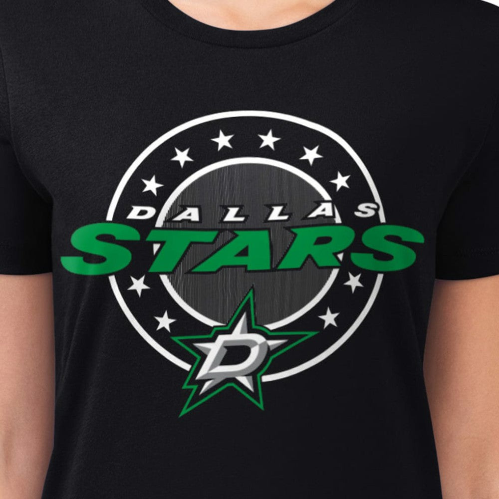 Dallas Stars G-III 4Her by Carl Banks Women's Super-Slim Lightweight Pinstripe Circle Graphic T-Shirt -  NHL T-shirts