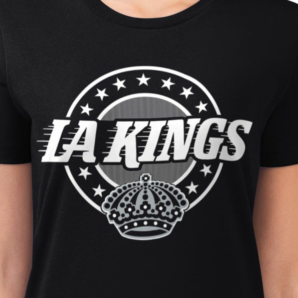Los Angeles Kings G-III 4Her by Carl Banks Women's Super-Slim Lightweight Pinstripe Circle Graphic T-Shirt -  NHL T-shirts