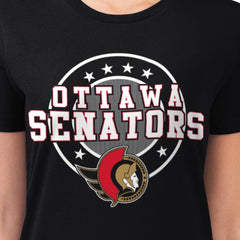 Ottawa Senators G-III 4Her by Carl Banks Women's Super-Slim Lightweight Pinstripe Circle Graphic T-Shirt -  NHL T-shirts