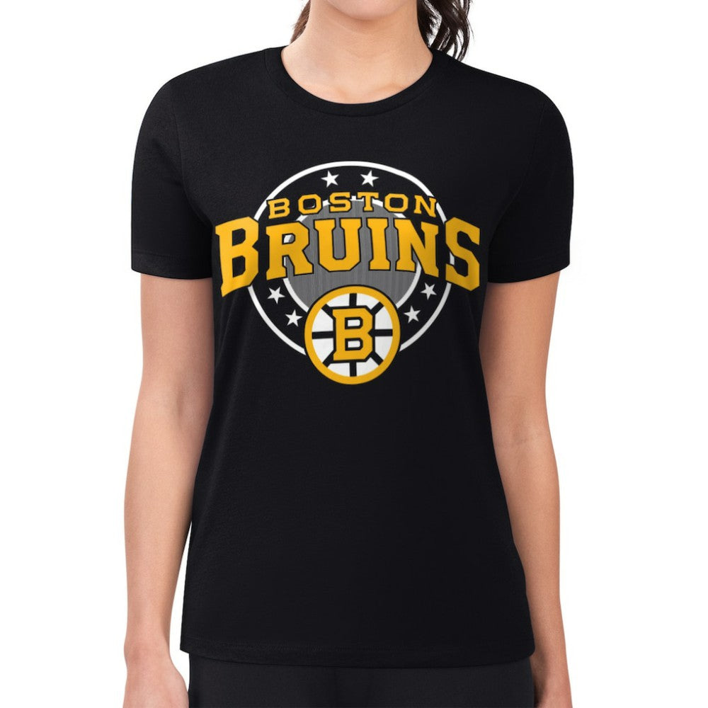 Boston Bruins G-III 4Her by Carl Banks Women's Super-Slim Lightweight Pinstripe Circle Graphic T-Shirt -  NHL T-shirts