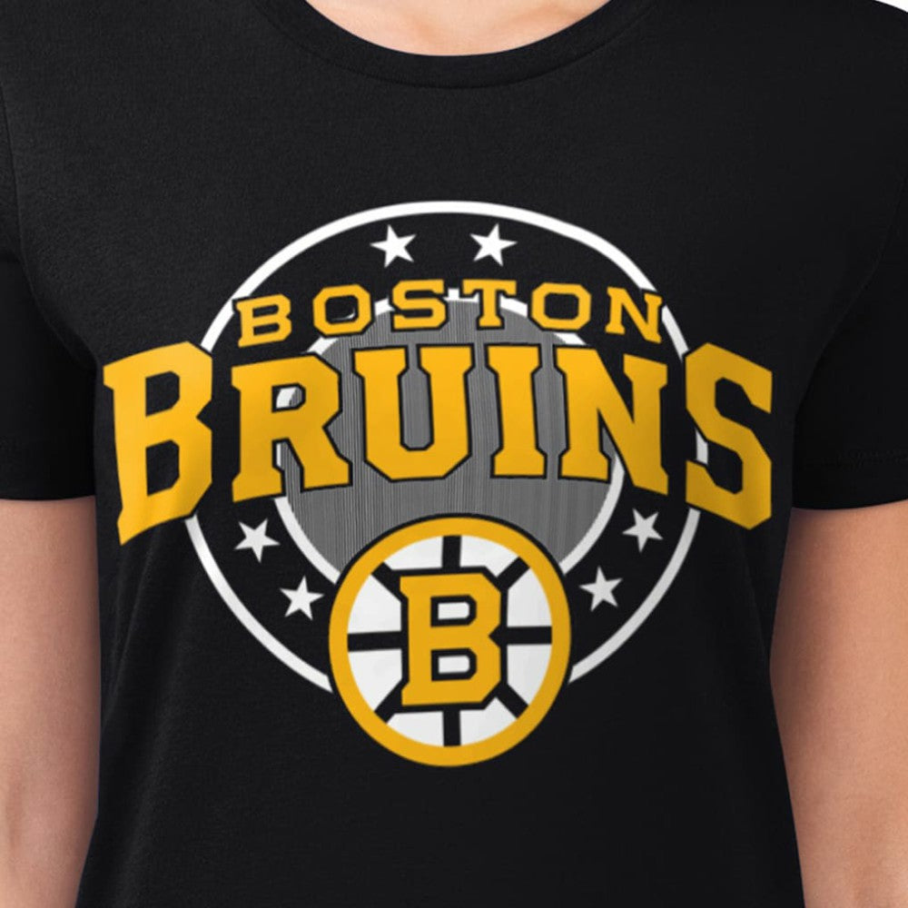 Boston Bruins G-III 4Her by Carl Banks Women's Super-Slim Lightweight Pinstripe Circle Graphic T-Shirt -  NHL T-shirts