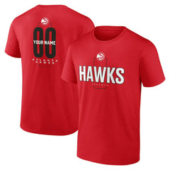 Red Atlanta Hawks Center Court Name & Number Custom T-Shirt | NBA