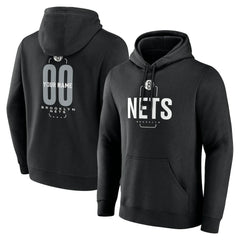 Black Brooklyn Nets Center Court Name & Number Custom Hoodie | NBA