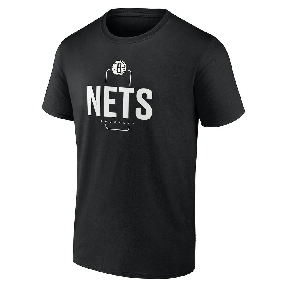 Black Brooklyn Nets Center Court Name & Number Custom T-Shirt | NBA