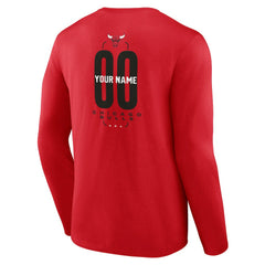 Red Chicago Bulls Center Court Name & Number Custom Long Sleeve T-Shirt sale | NBA