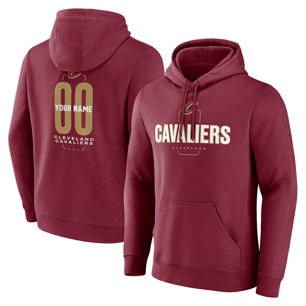 Wine Cleveland Cavaliers Center Court Name & Number Custom Hoodie sale | NBA