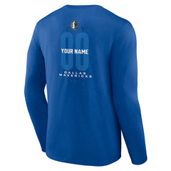 Blue Dallas Mavericks Center Court Name & Number Custom Long Sleeve T-Shirt sale | NBA