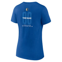 Blue Dallas Mavericks Women's Center Court Name & Number Custom V-Neck T-Shirt sale | NBA
