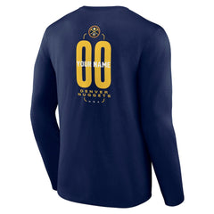 Navy Denver Nuggets Center Court Name & Number Custom Long Sleeve T-Shirt sale | NBA