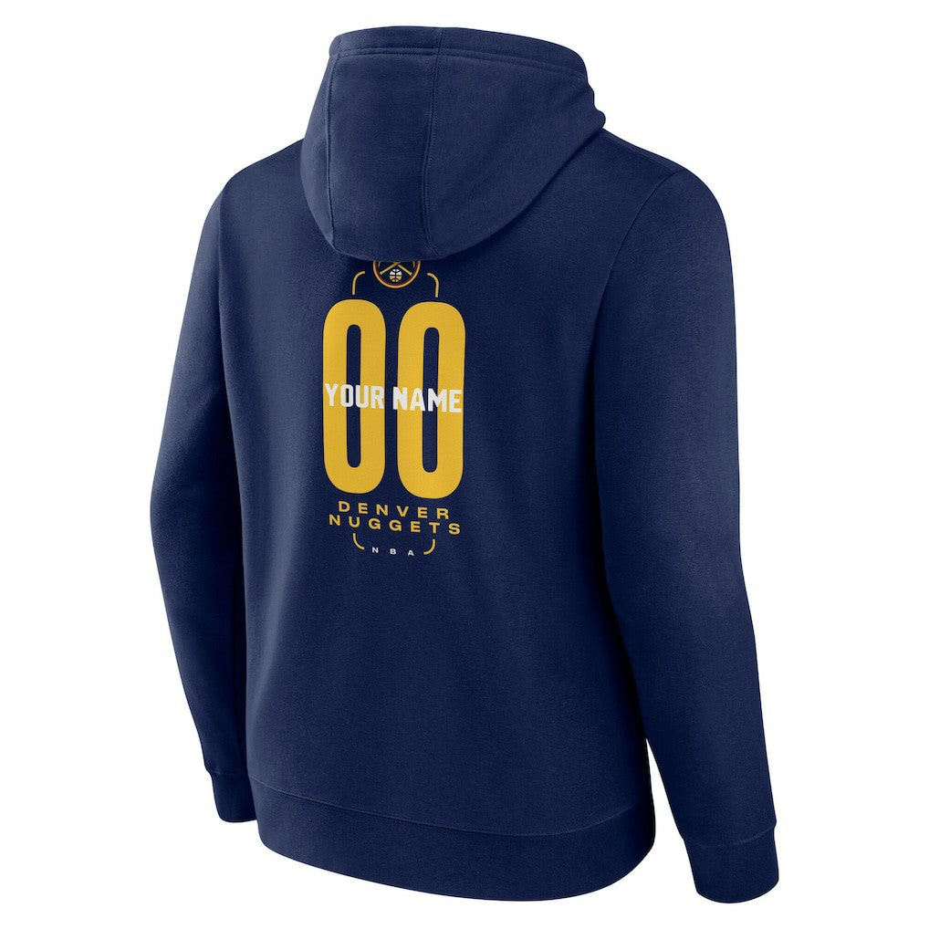 Navy Denver Nuggets Center Court Name & Number Custom Hoodie sale | NBA