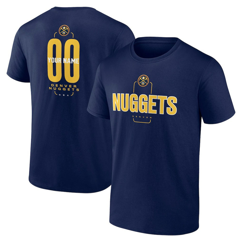 Navy Denver Nuggets Center Court Name & Number Custom T-Shirt sale | NBA