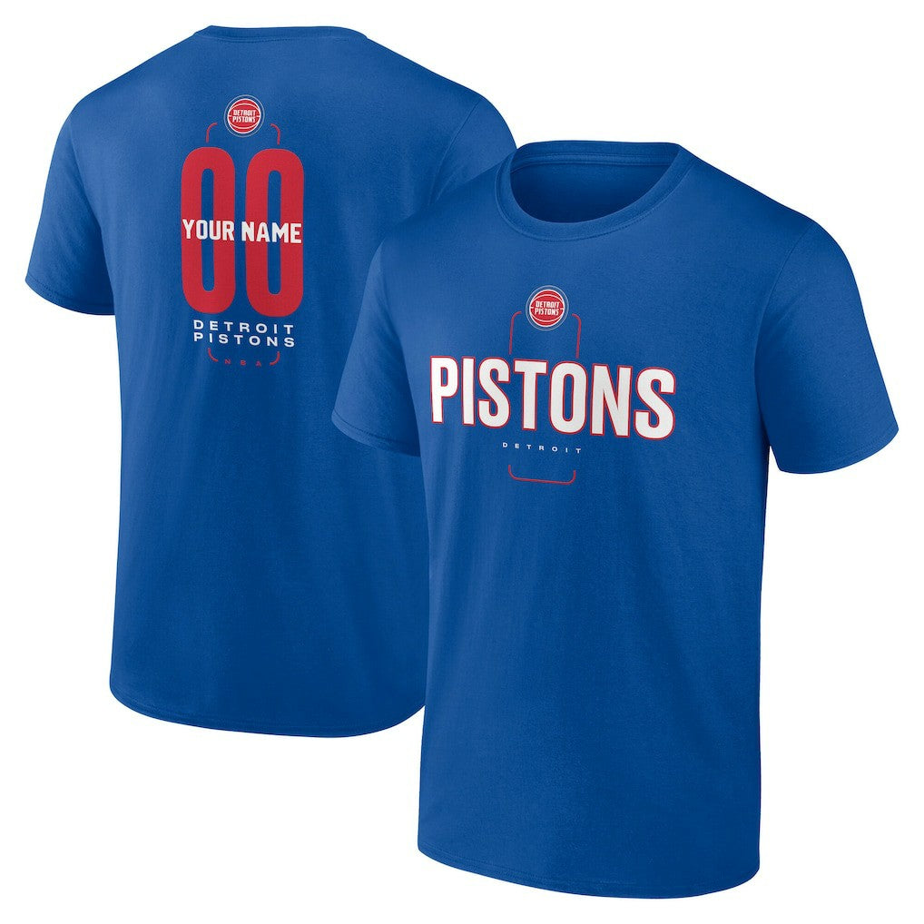 Blue Detroit Pistons Center Court Name & Number Custom T-Shirt sale | NBA