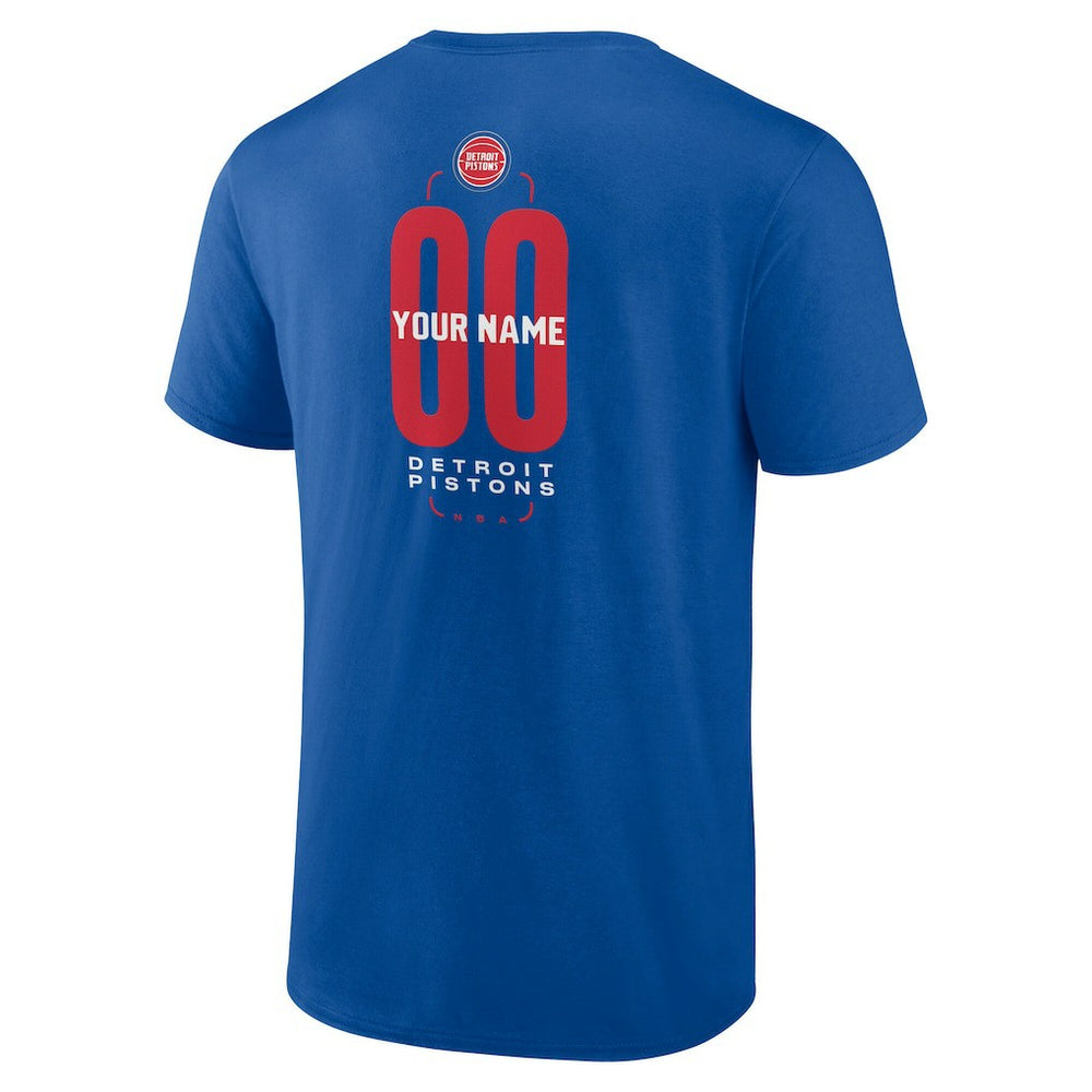 Blue Detroit Pistons Center Court Name & Number Custom T-Shirt sale | NBA