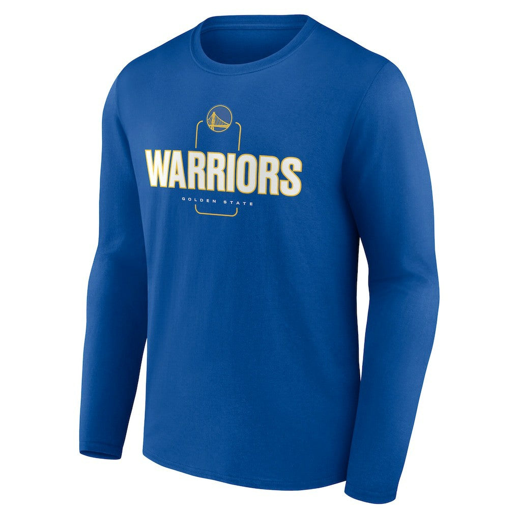 Royal Golden State Warriors Center Court Name & Number Custom Long Sleeve T-Shirt sale | NBA