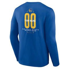 Royal Golden State Warriors Center Court Name & Number Custom Long Sleeve T-Shirt sale | NBA