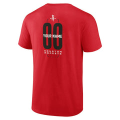Red Houston Rockets Center Court Name & Number Custom T-Shirt | NBA