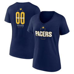 Navy Indiana Pacers Women's Center Court Name & Number Custom V-Neck T-Shirt | NBA