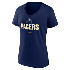 Navy Indiana Pacers Women's Center Court Name & Number Custom V-Neck T-Shirt | NBA